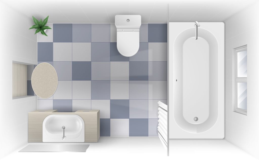 How do you layout a small bathroom