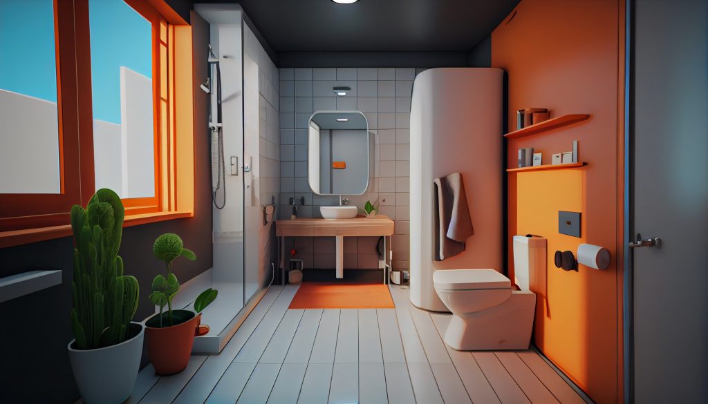 What color makes a small bathroom look bigger