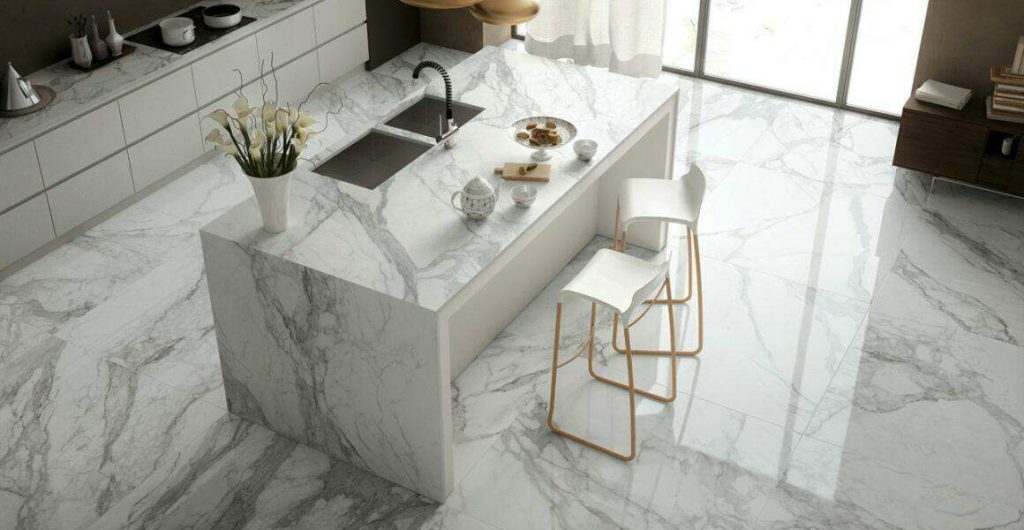 What size tiles make a kitchen look bigger